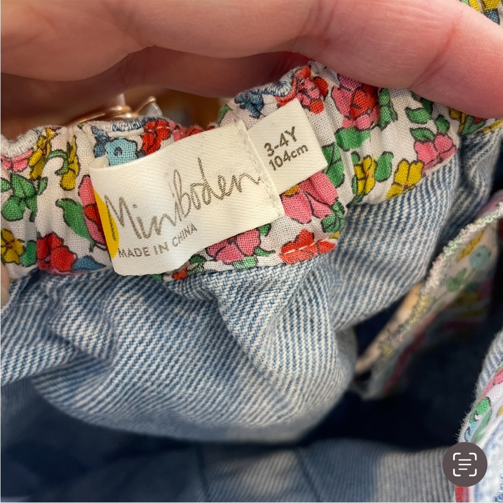 Mini Boden Denim Floral Skirt - Picture 2 of 3